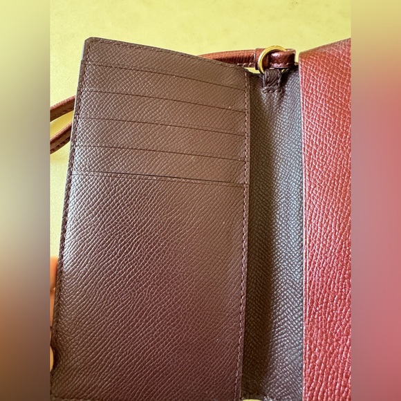 EUC COACH PEBBLED LEATHER BUTTON CLOSURE BIFOLD WRISTLET WALLET - Picture 3 of 11